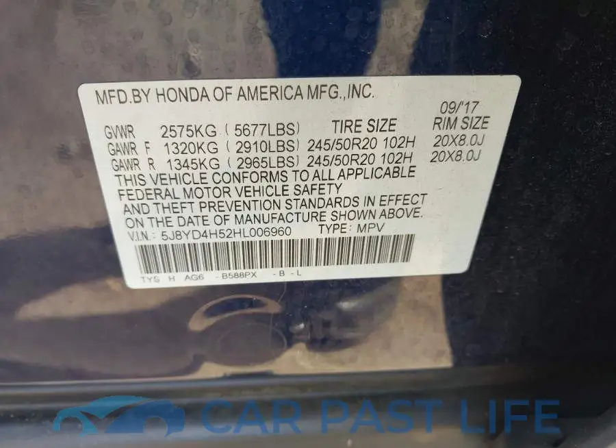 5J8YD4H52HL006960# 9