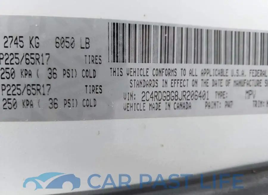 2C4RDGBG8JR206401# 9