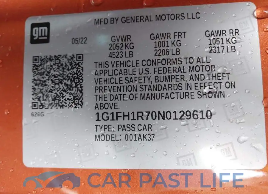 1G1FH1R70N0129610# 9