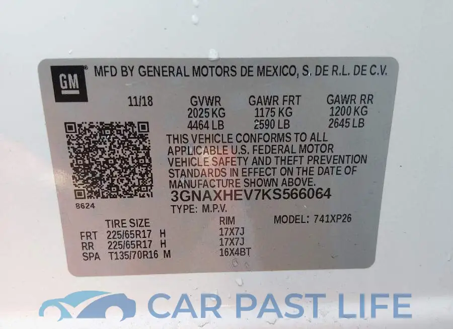 3GNAXHEV7KS566064# 9