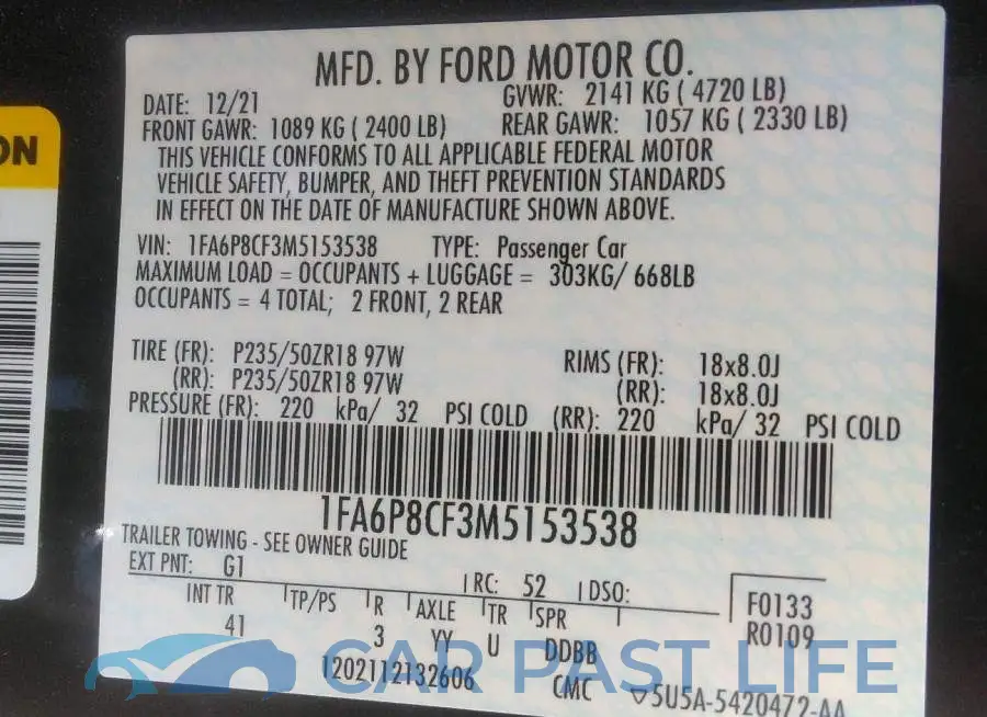 1FA6P8CF3M5153538# 9