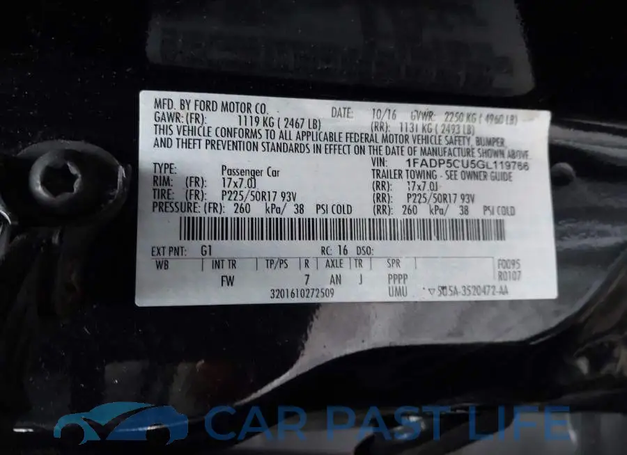1FADP5CU5GL119766# 9