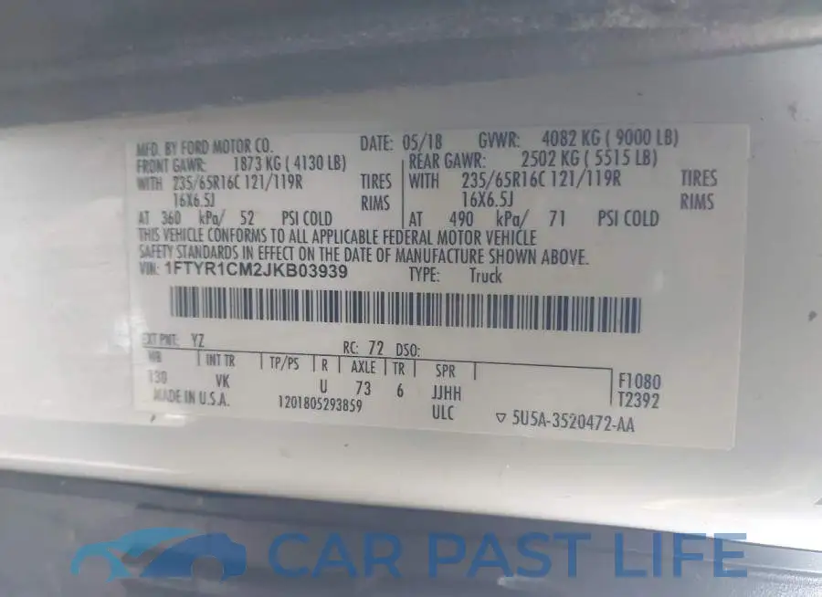 1FTYR1CM2JKB03939# 9