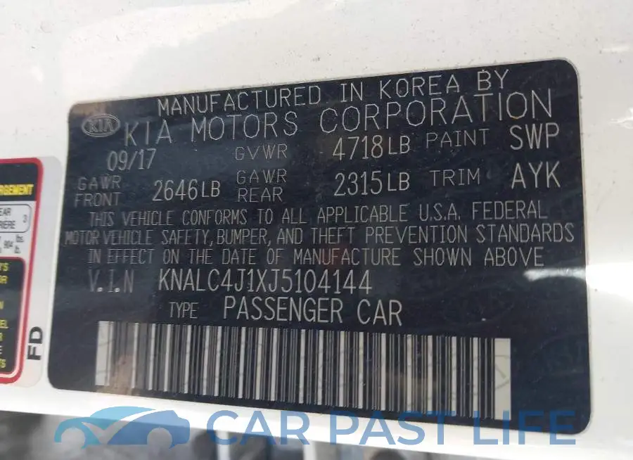 KNALC4J1XJ5104144# 9