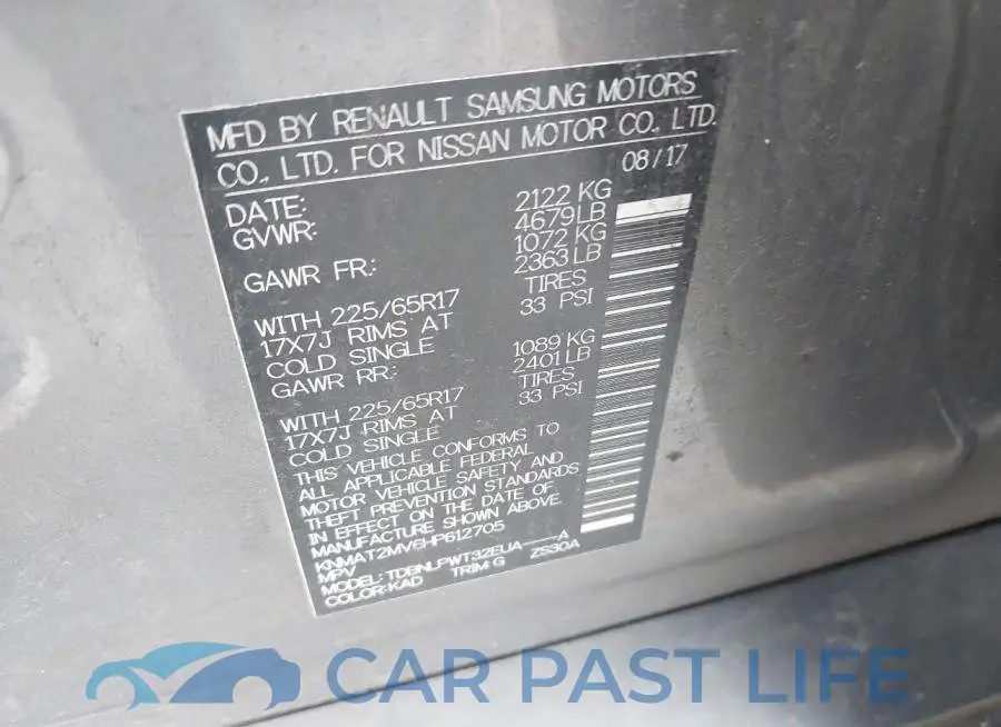 KNMAT2MV6HP612705# 9