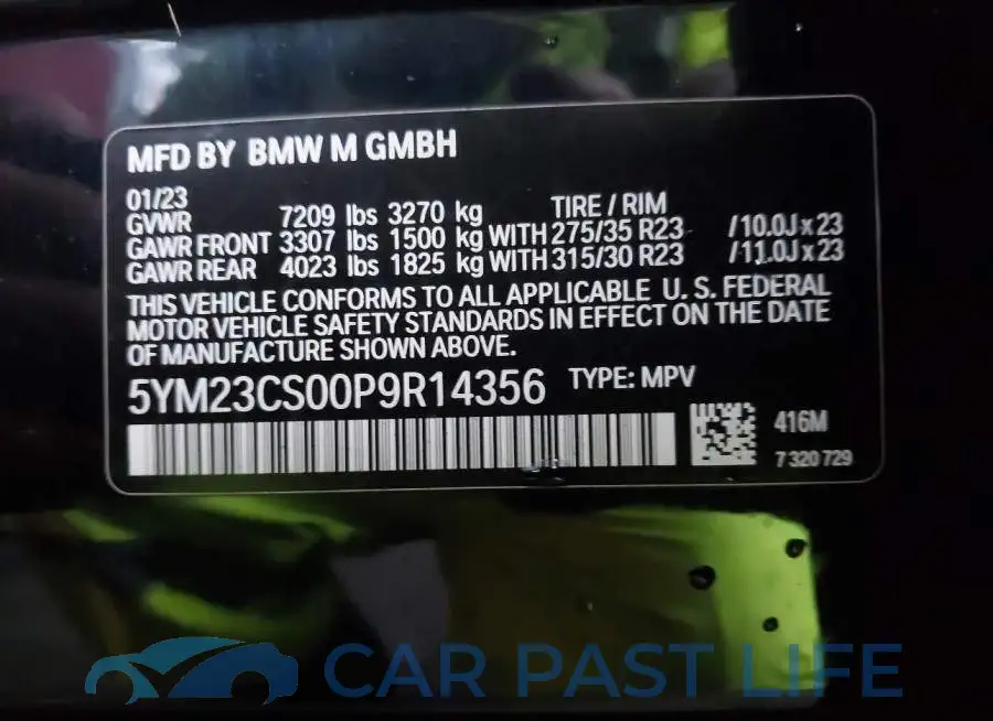 5YM23CS00P9R14356# 9