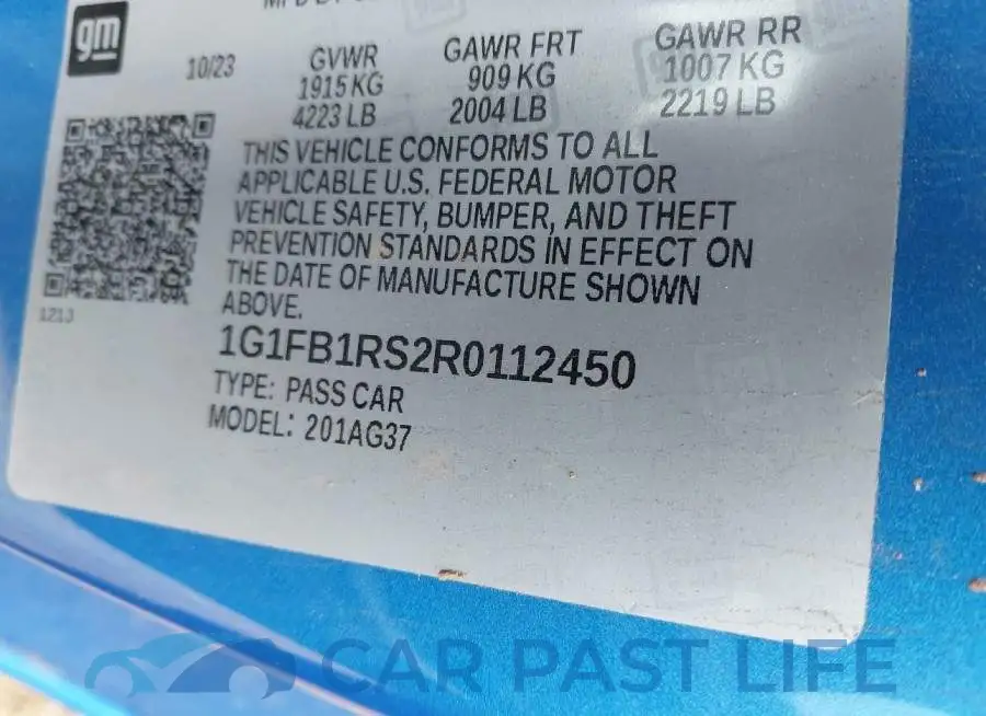 1G1FB1RS2R0112450# 9
