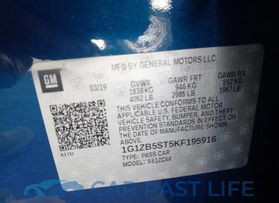1G1ZB5ST5KF195916# 9