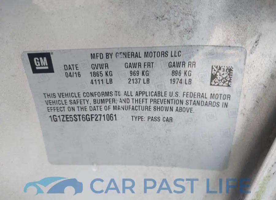 1G1ZE5ST6GF271061# 9