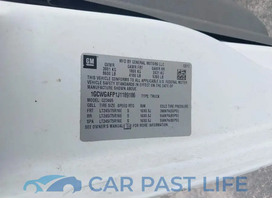 1GCWGAFP1J1189186# 9