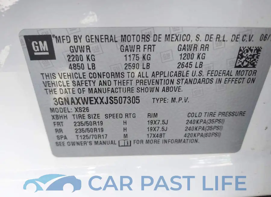 3GNAXWEXXJS507305# 9