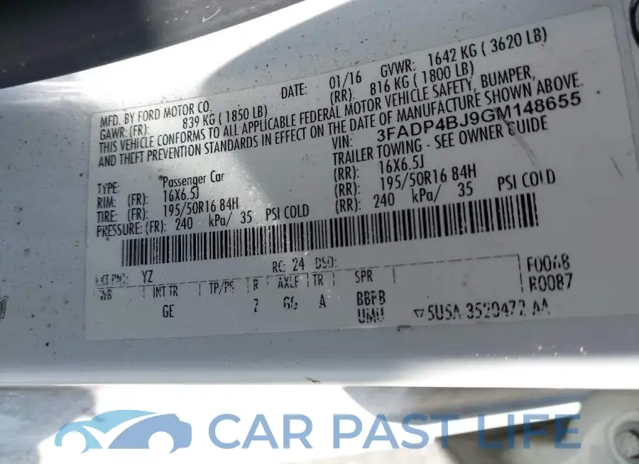 3FADP4BJ9GM148655# 9