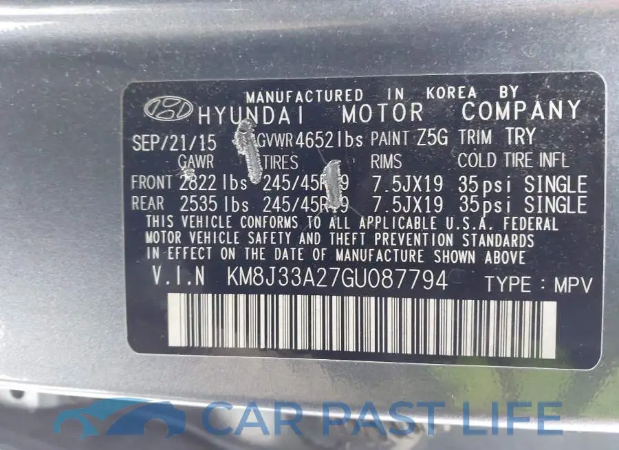 KM8J33A27GU087794# 9