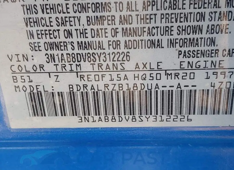 3N1AB8DV8SY312226# 9