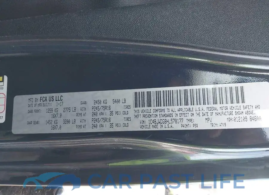1C4BJWDG8HL578177# 9