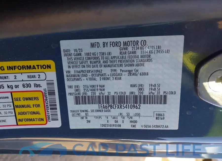 1FA6P8CFXR5410962# 9