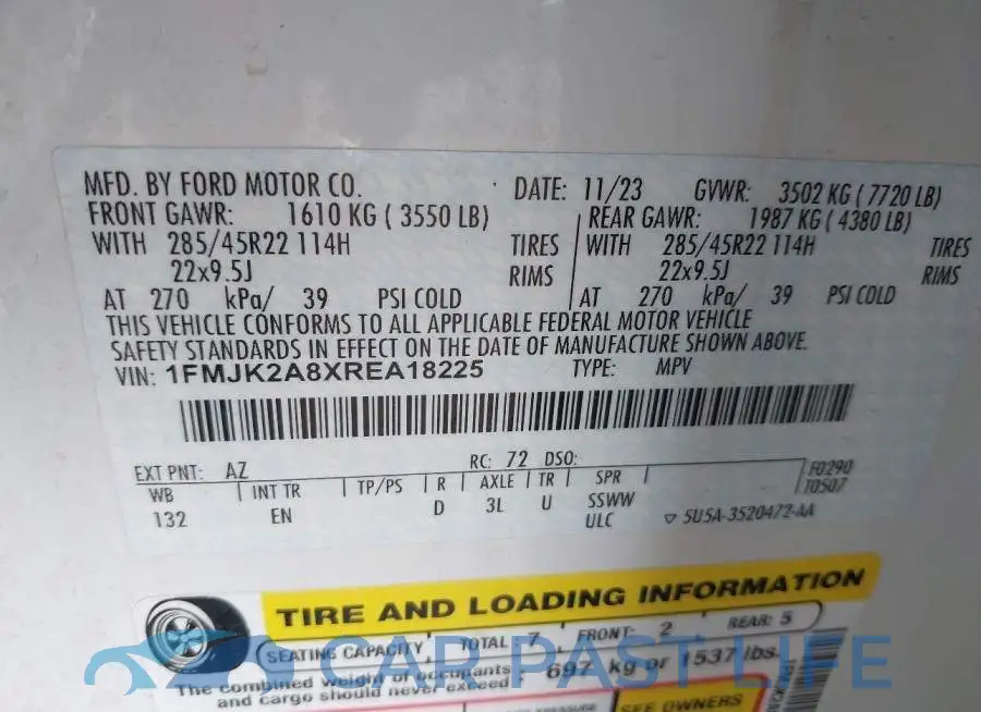 1FMJK2A8XREA18225# 9