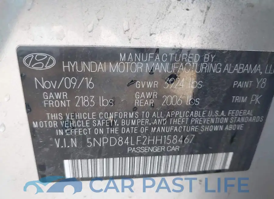 5NPD84LF2HH158467# 9