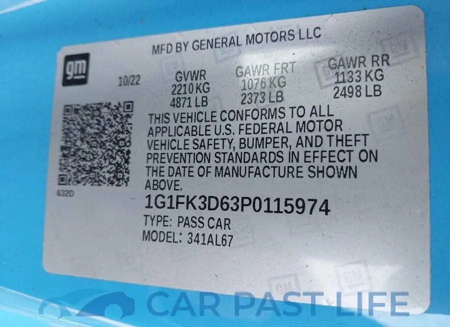 1G1FK3D63P0115974# 9