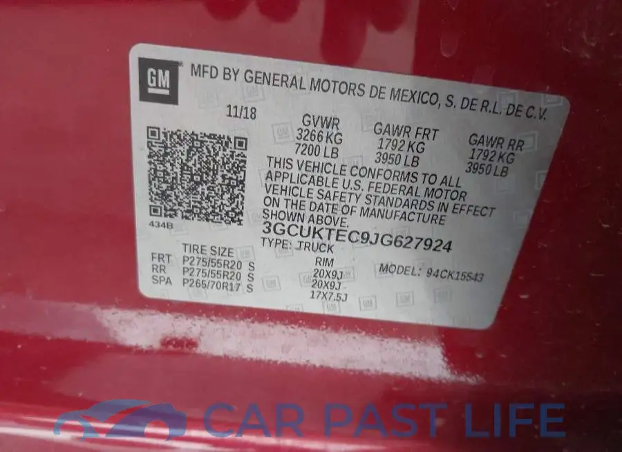 3GCUKTEC9JG627924# 9