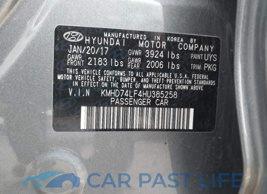 KMHD74LF4HU385258# 9