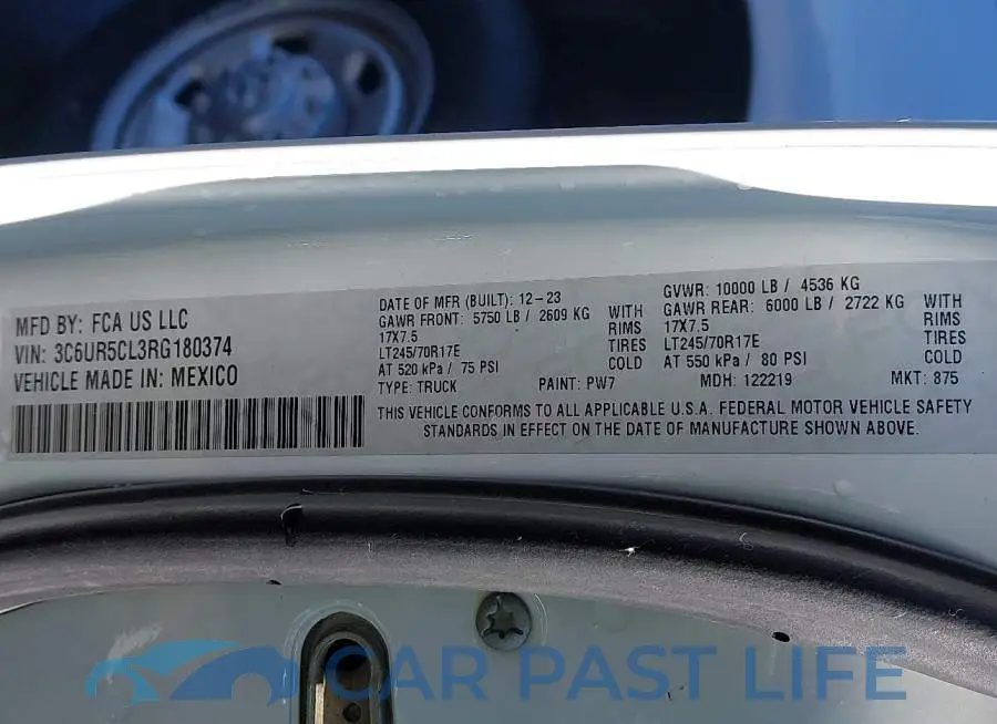 3C6UR5CL3RG180374# 9
