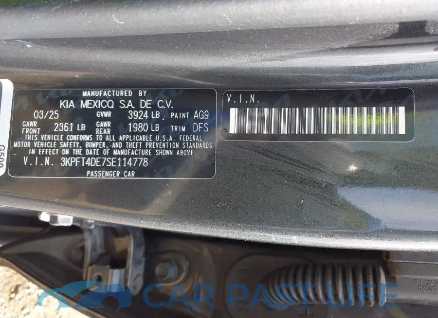 3KPFT4DE7SE114778# 9