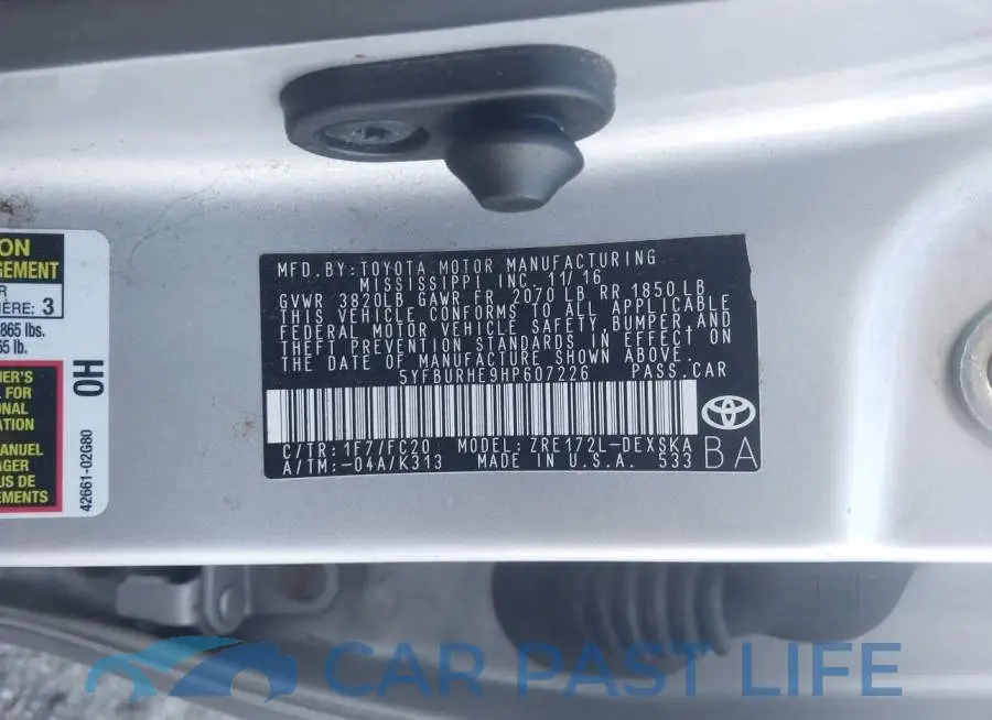 5YFBURHE9HP607226# 9
