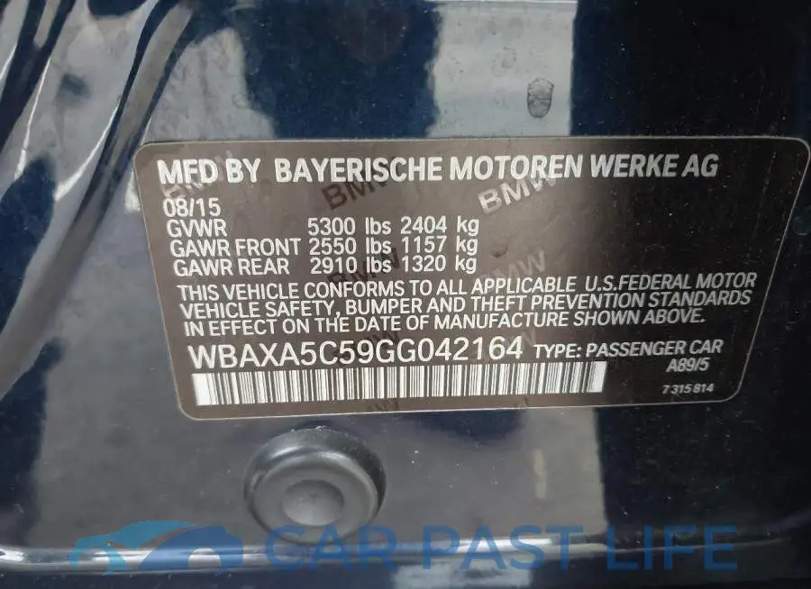 WBAXA5C59GG042164# 9