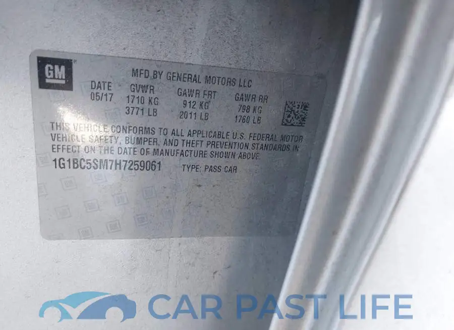 1G1BC5SM7H7259061# 9