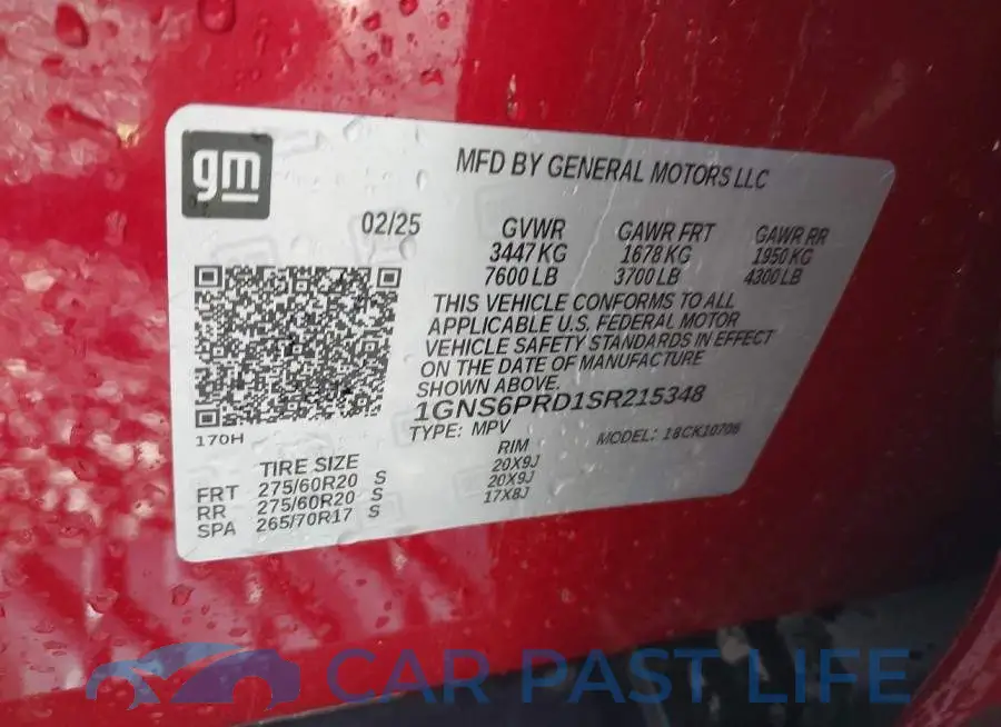 1GNS6PRD1SR215348# 9