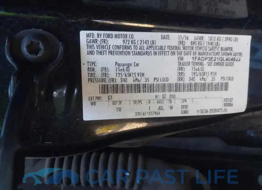 1FADP3E21GL404822# 9