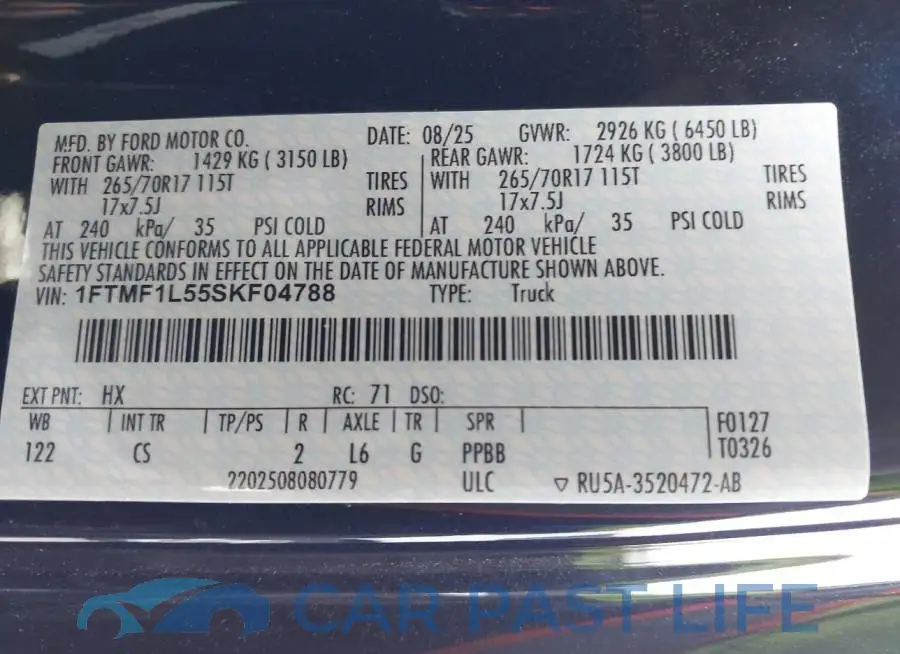 1FTMF1L55SKF04788# 9