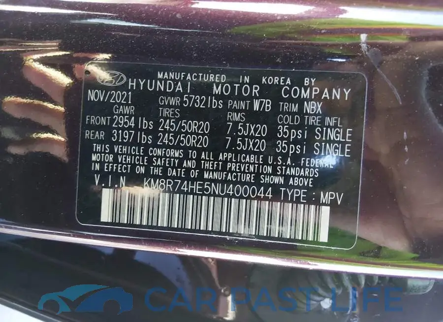 KM8R74HE5NU400044# 9