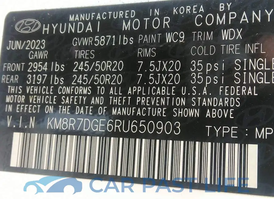 KM8R7DGE6RU650903# 9