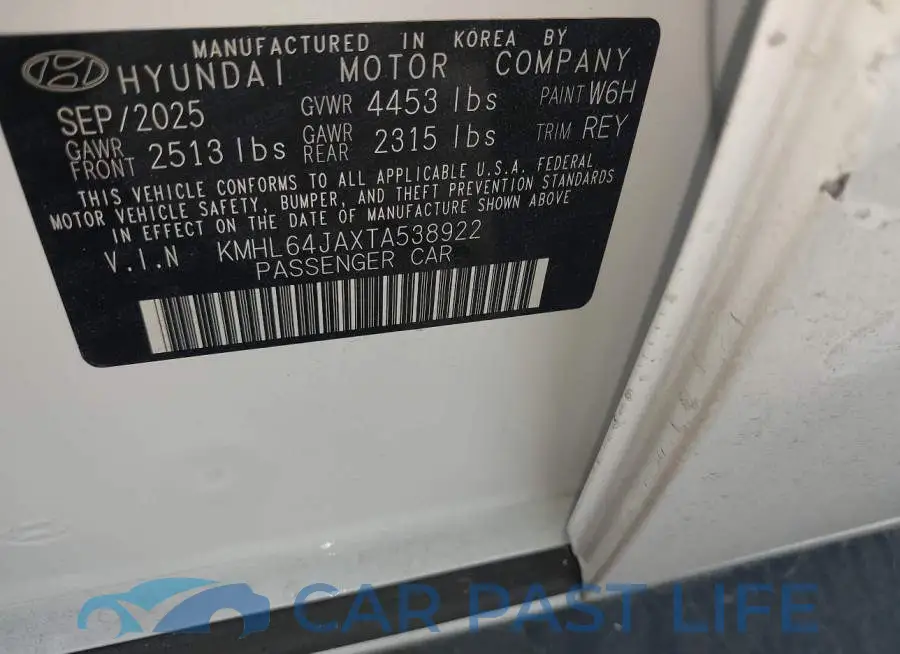 KMHL64JAXTA538922# 9