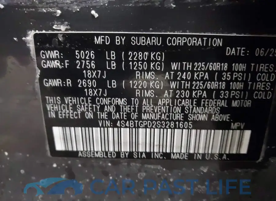 4S4BTGPD2S3281605# 9