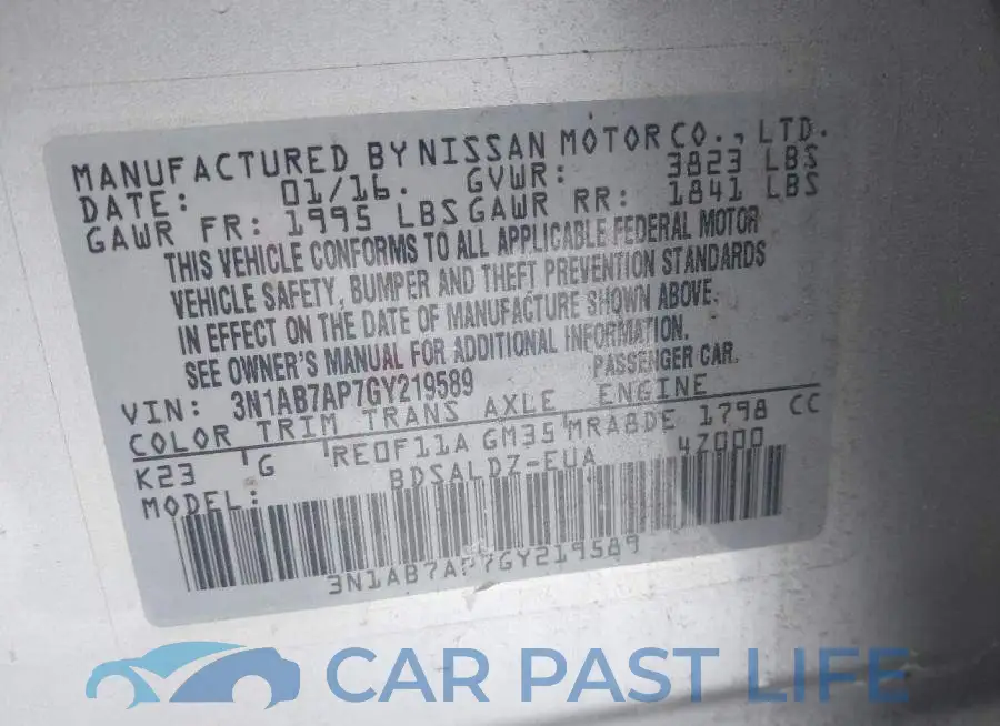 3N1AB7AP7GY219589# 9
