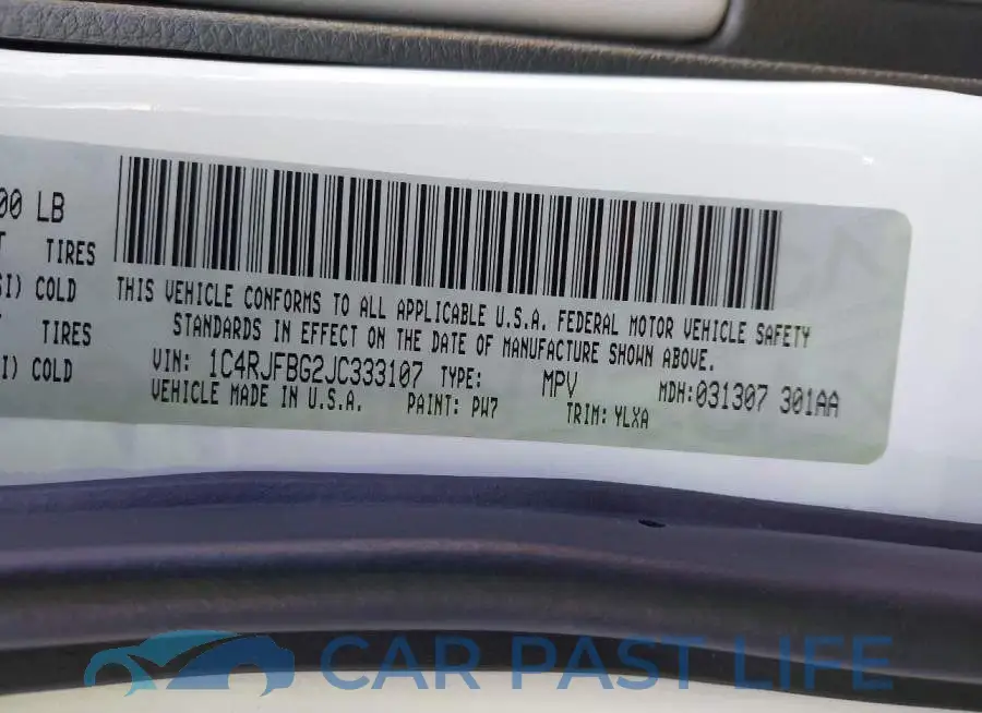 1C4RJFBG2JC333107# 9