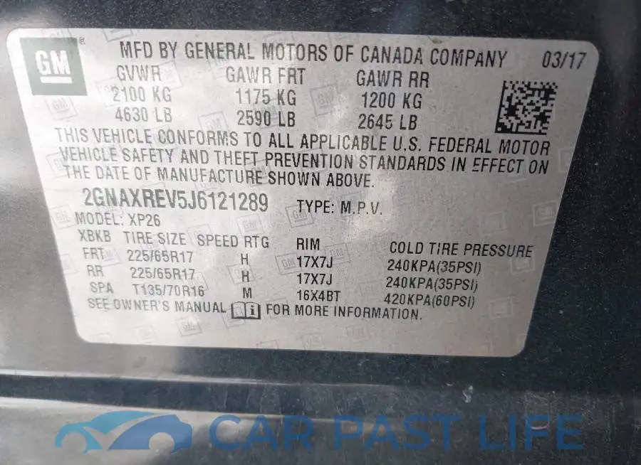 2GNAXREV5J6121289# 9