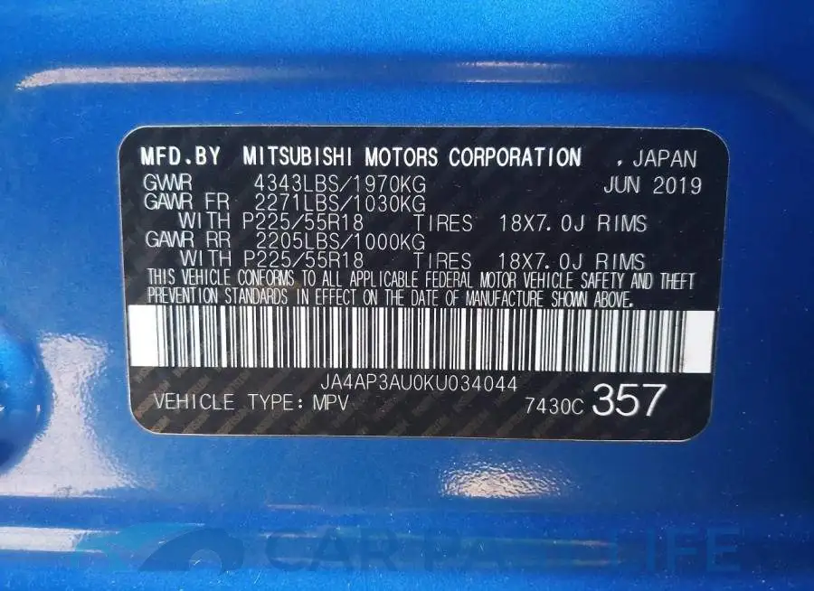 JA4AP3AU0KU034044# 9