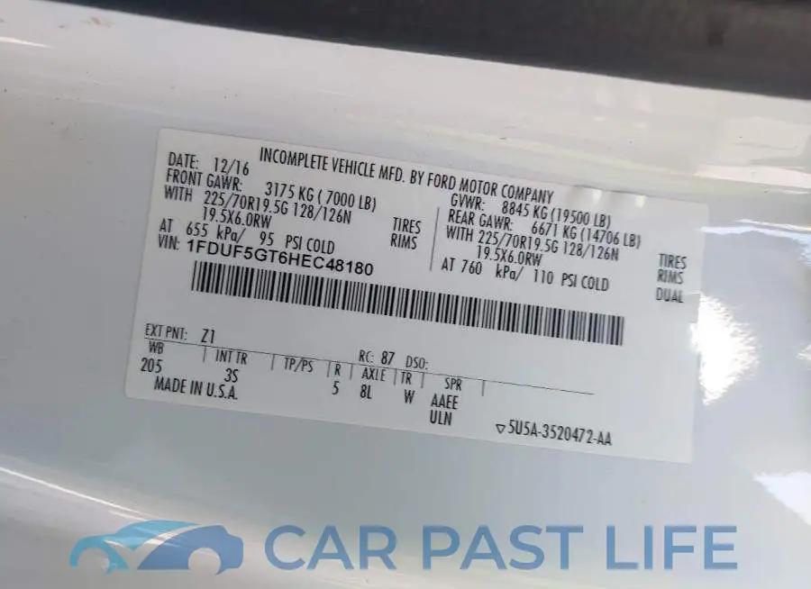 1FDUF5GT6HEC48180# 8