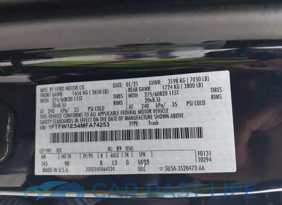 1FTFW1E54MFA74253# 9