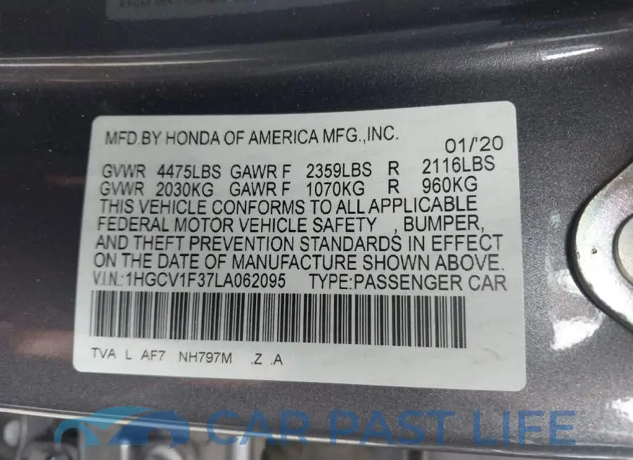 1HGCV1F37LA062095# 9