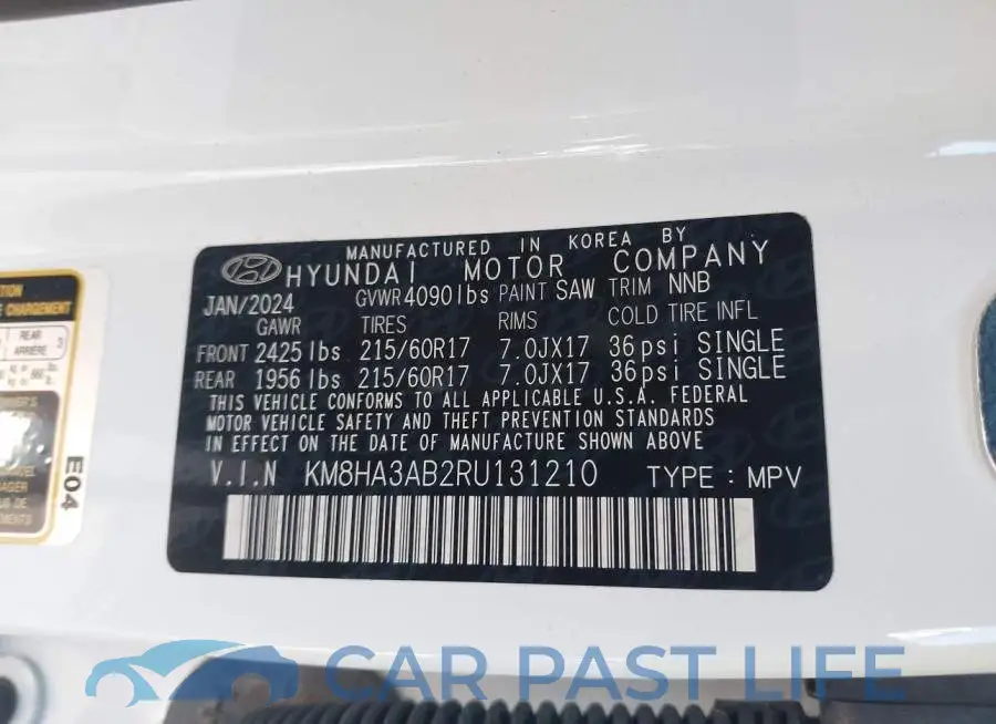 KM8HA3AB2RU131210# 9