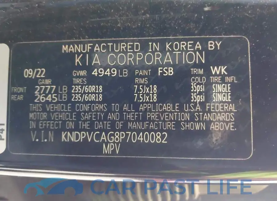 KNDPVCAG8P7040082# 9