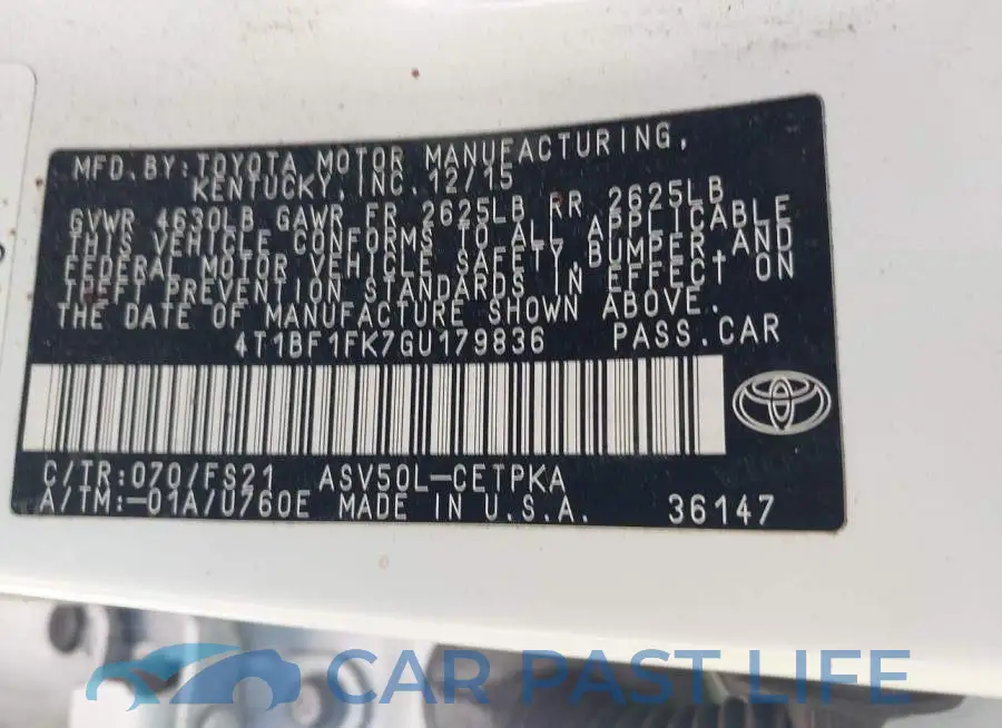 4T1BF1FK7GU179836# 9