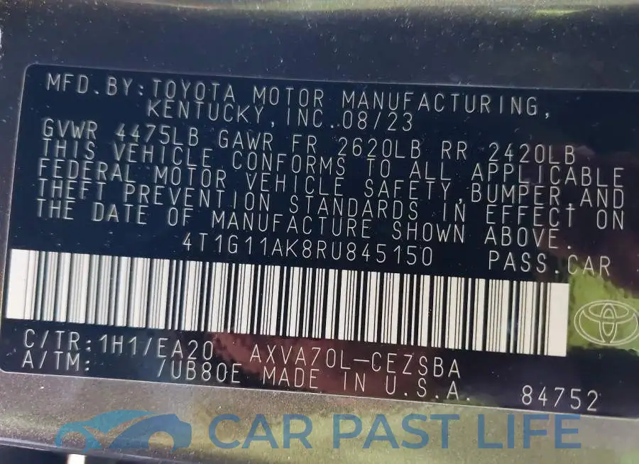 4T1G11AK8RU845150# 9