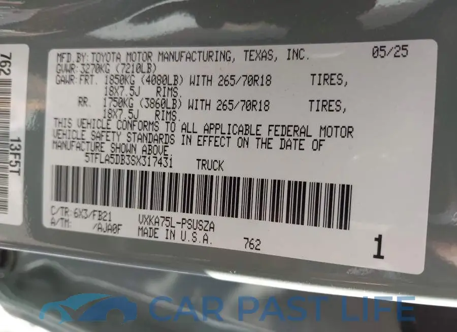5TFLA5DB3SX317431# 9