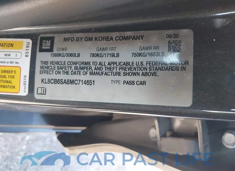 KL8CB6SA8MC714651# 9